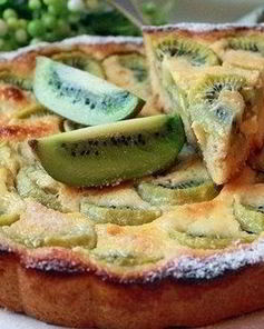 Диетическая творожная запеканка с бананом и киви