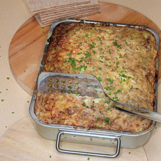 Рецепт картофельной запеканки с говядиной и анчоусами