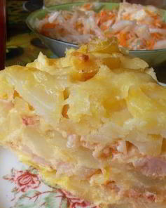 Картофельная запеканка с капустой