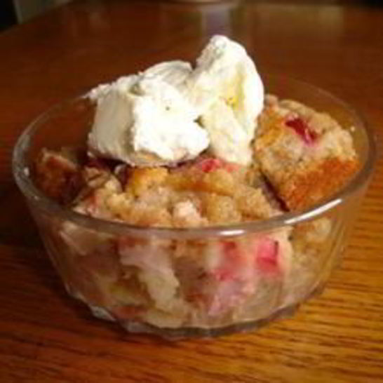 Рецепт хлебной запеканки с ревенем