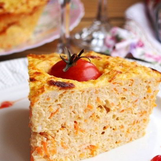 Рецепт куриной запеканки с творогом и помидорами черри
