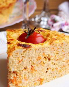 Куриная запеканка с творогом и помидорами черри