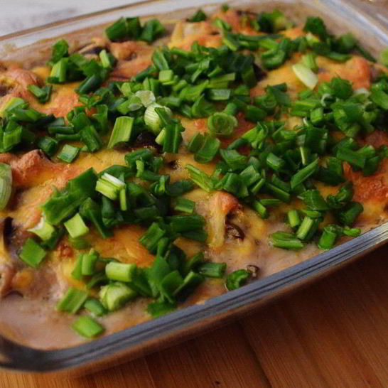 Рецепт мясной запеканки с грибами