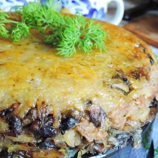 Рецепт постной запеканки с грибами