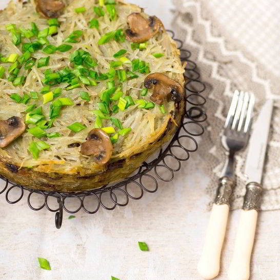 Рецепт слоеной запеканки с картофелем и грибами