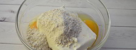 творожная запеканка с черешней. Шаг 2