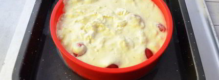 творожная запеканка с черешней. Шаг 5