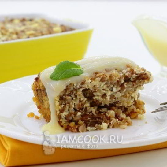 Рецепт запеканки из гречки с творогом