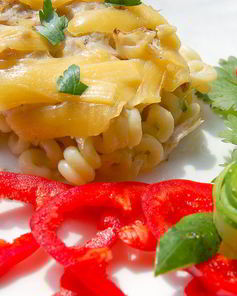 Запеканка из макарон с курицей