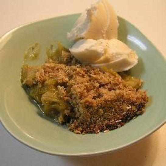 Рецепт запеканки с ревенем и яблоком