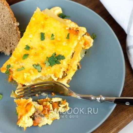 Рецепт запеканки с тыквой, картофелем и шпинатом