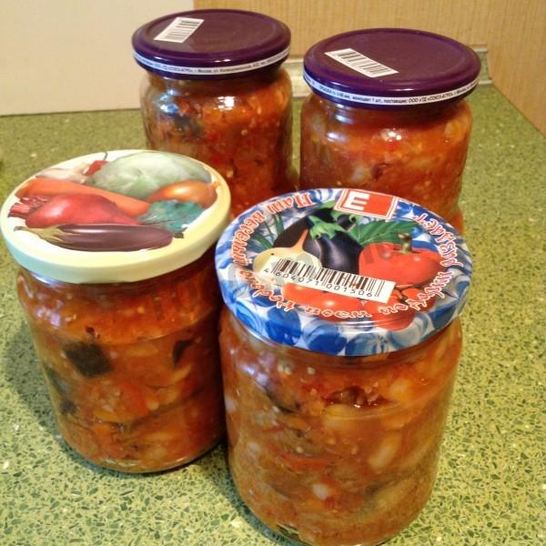 Рецепт баклажанов с фасолью на зиму салат