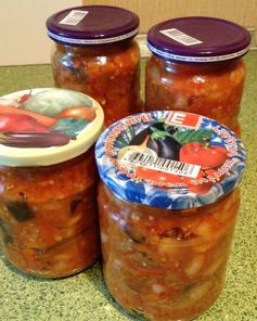 Баклажаны с фасолью на зиму салат