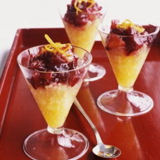 Рецепт апельсиноваи граниты с ягодныма джемома