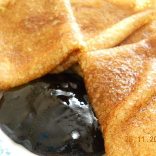 Рецепт блинчиков солнечных с черничным джемом