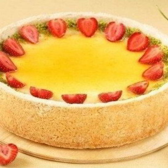 Рецепт чизкейка с абрикосовым джемом, фисташками и клубникой