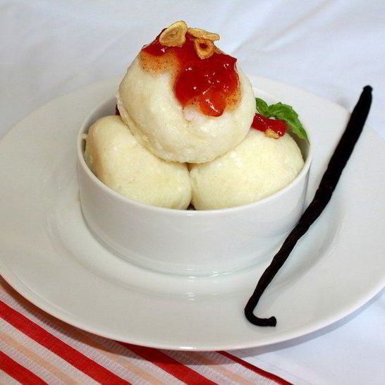 Рецепт рисовых кнедликов с томатным джемом