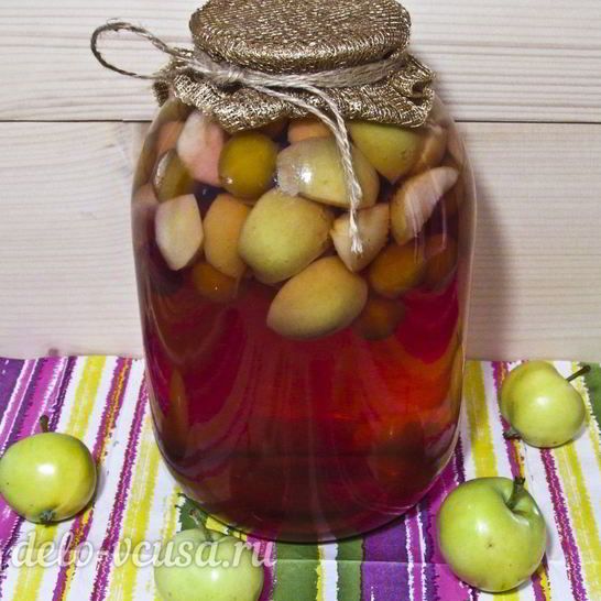 Рецепт компота из алычи и яблок на зиму