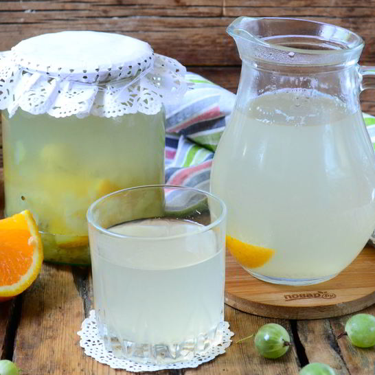 Рецепт компота из крыжовника с апельсином на зиму