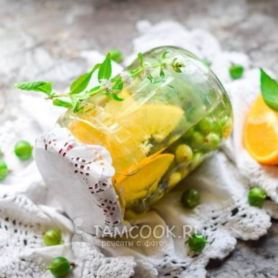 Рецепт компота из крыжовника с апельсином