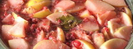 компот из персиков, яблок и малины с мелиссой. Шаг 4