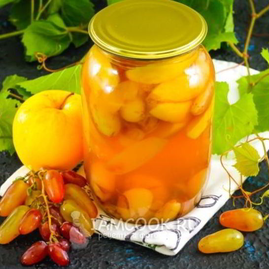 Рецепт компота из винограда и яблок на зиму