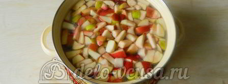 компот из яблок, груш и ягод. Шаг 4