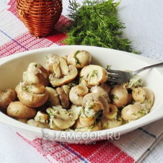 Рецепт маринованных шампиньонов с укропом и чесноком