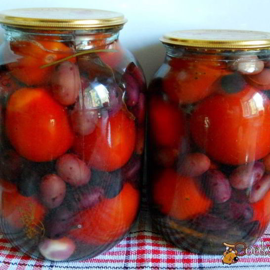 Рецепт помидоров маринованных с виноградом
