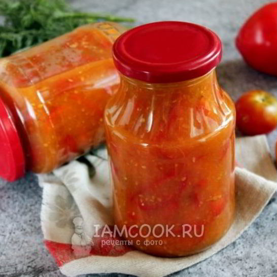 Рецепт сладкого перца в помидорах без масла на зиму