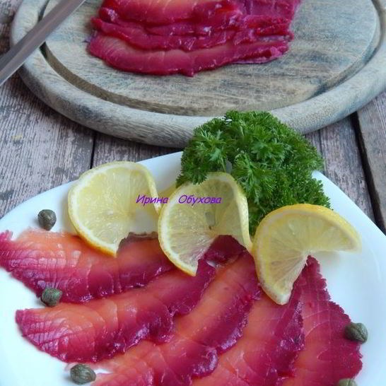 Рецепт свекольного гравлакса — малосольного лосося