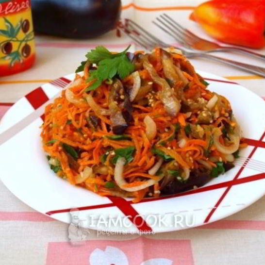 Рецепт баклажанов по-корейски с морковью