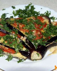 Блюдо Павлиний хвост из баклажанов