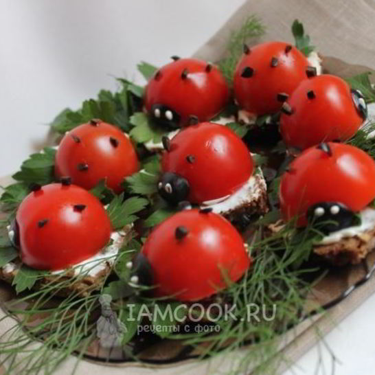 Рецепт бутербродов божья коровка