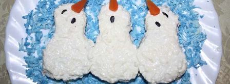 бутерброды поющие снеговики в шарфиках. Шаг 7