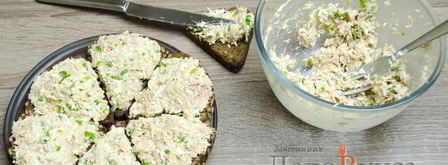 бутерброды с тунцом, яйцом и зеленым луком. Шаг 5