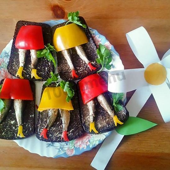 Рецепт бутербродов со шпротами праздничные