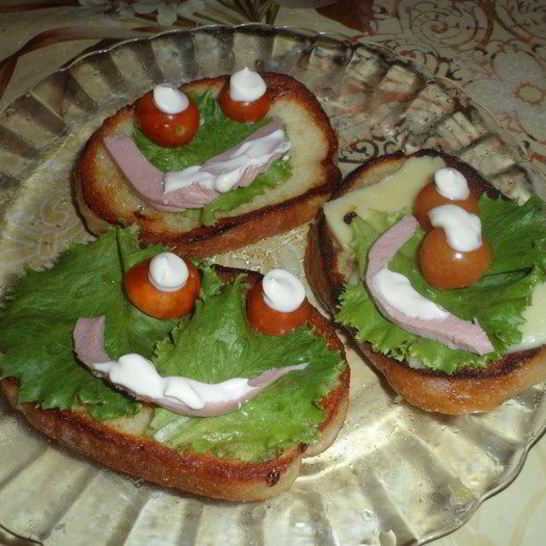 Рецепт бутербродов веселых мордашки