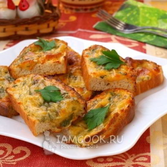 Рецепт горячих бутербродов с сыром и зеленью