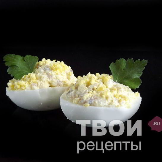 Рецепт яиц, фаршированных сельдью