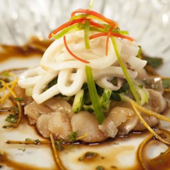 Рецепт карпачча из гребешка с кальмаром