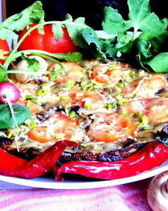 Фриттата из баклажанов с грибами