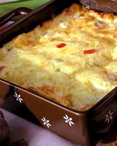 Фриттата Осенняя с лососем, сладким перцем и луком-пореем