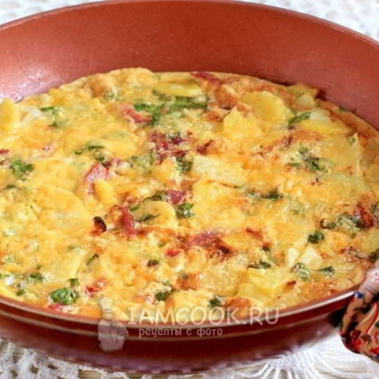 Рецепт фриттаты с картофелем и ветчиной