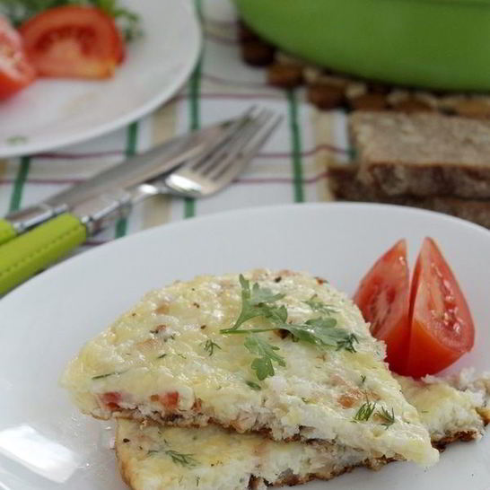 Рецепт фриттаты с копченой куринной грудкой и рисом