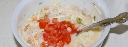 фриттата с копченой куринной грудкой и рисом. Шаг 5