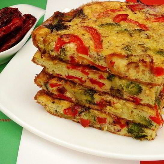 Рецепт фриттаты со сладким перцем и брокколи