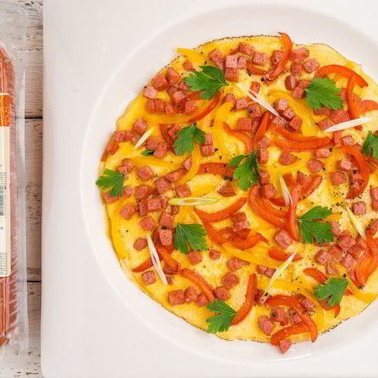 Рецепт омлета с колбасой и сладким перцем