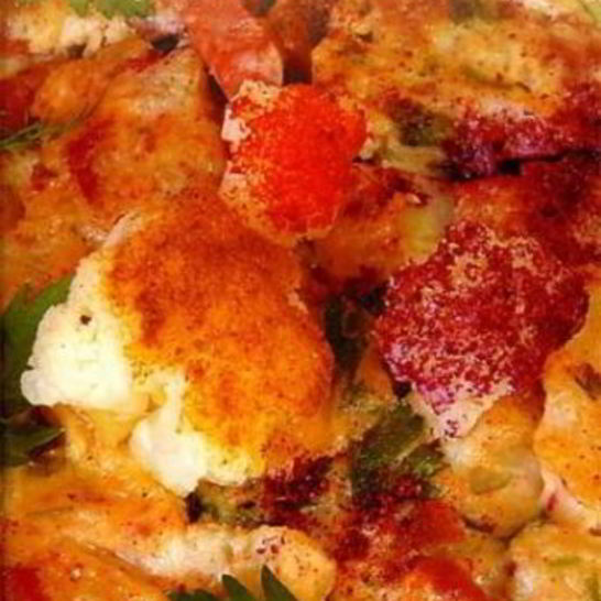 Рецепт омлета с колбасой и цветной капустой