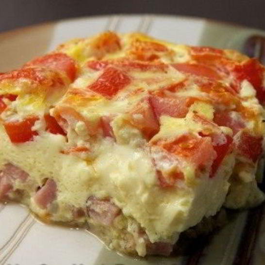 Рецепт омлета с луком и помидорами